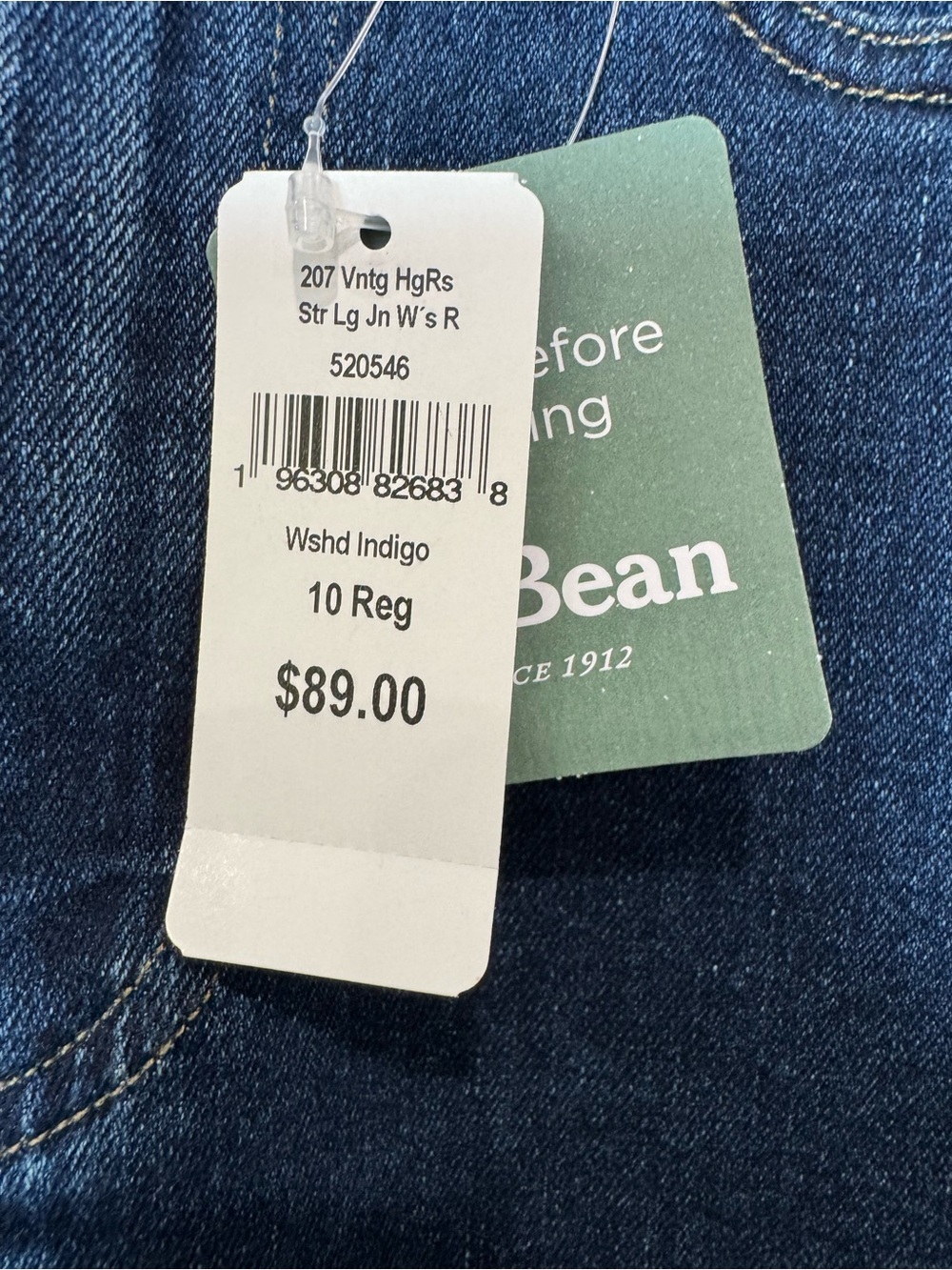 L.L. Bean Women's 207 Vintage High-Rise Straight Leg Jeans Indigo 10Reg NWT - Picture 2 of 14